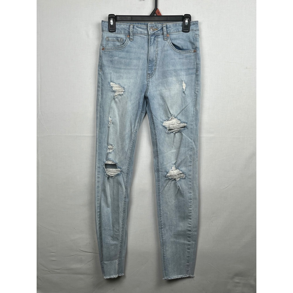 Wild Fable Highest Rise Skinny Jeans Womens Size 4 Distressed Light Wash Blue